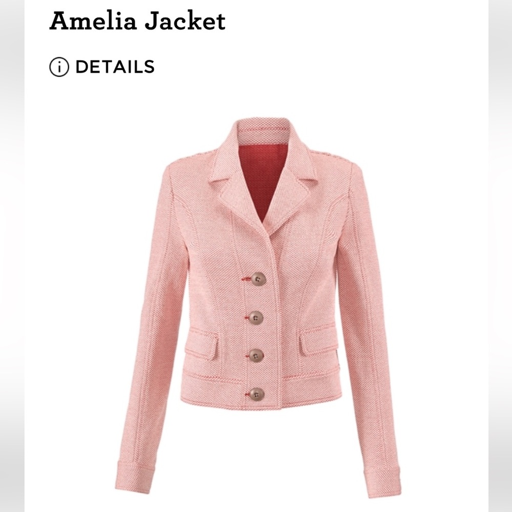 CAbi Amelia Jacket in pink knit tweed NWOT #5301 pink shrimp color